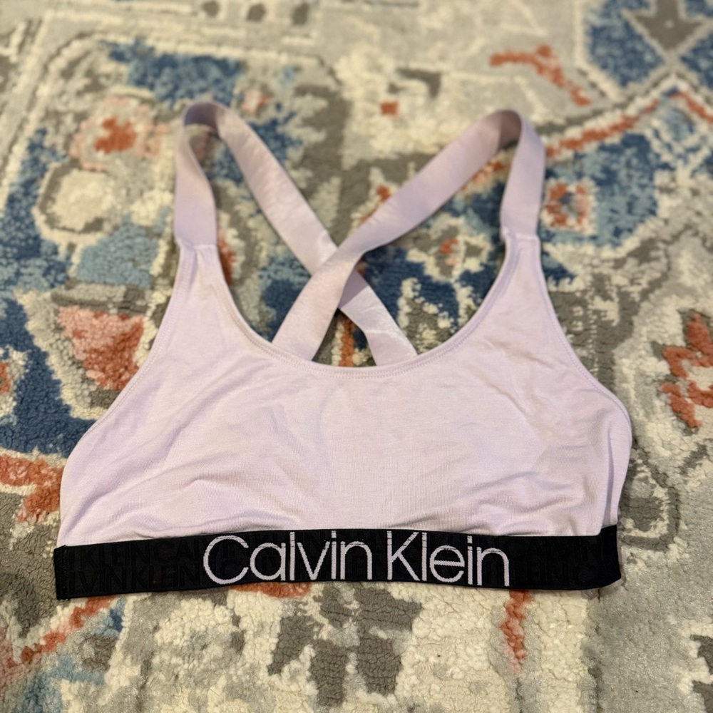 Calvin Klein Light Purple Criss Cross Back Sports Bra